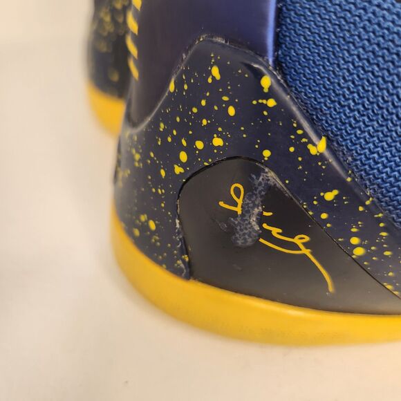 Nike Kobe 9 EM Low Gym Blue Sneakers Tennis Shoes Gold 653593401 - Picture 6 of 10